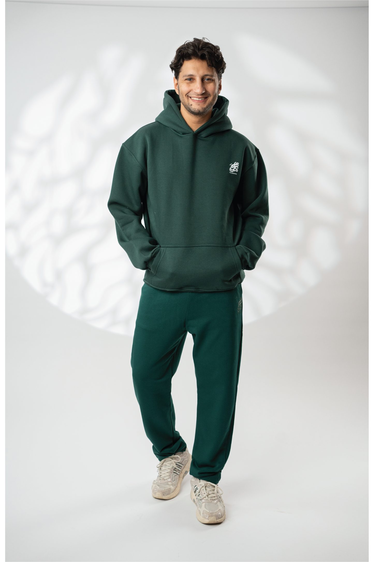 Dark Green "حياتك دون دينك هزيمه" Printed Oversize Hoodie