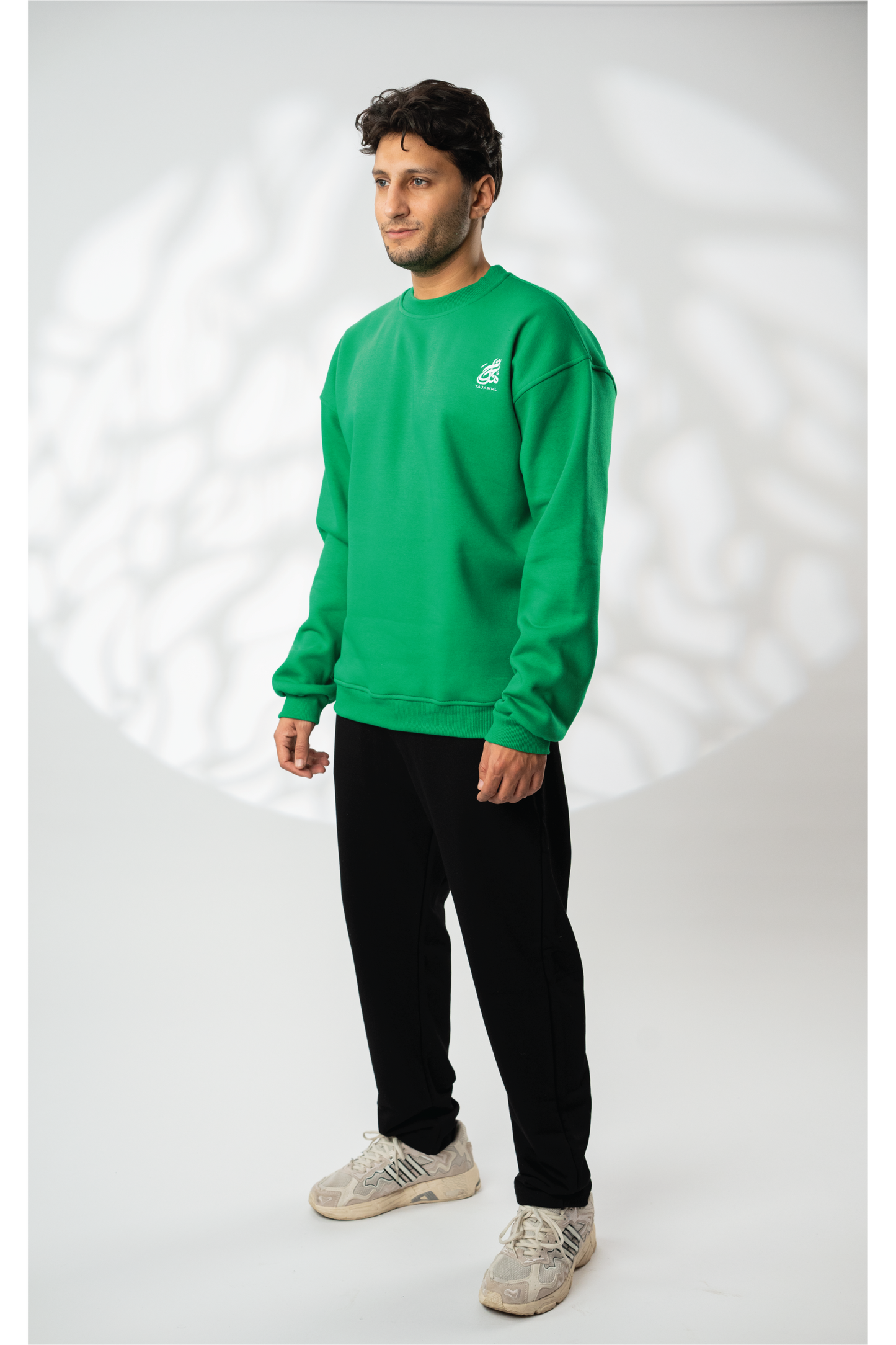 Light Green "حياتك دون دينك هزيمه" Printed Oversize Sweatshirt