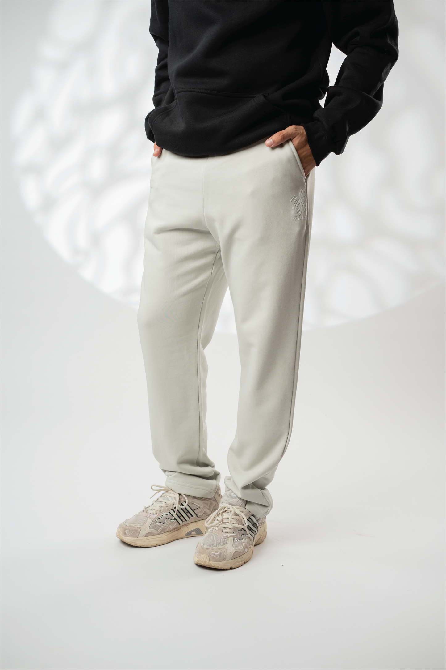 Wide Fit Light Silver Sweatpants