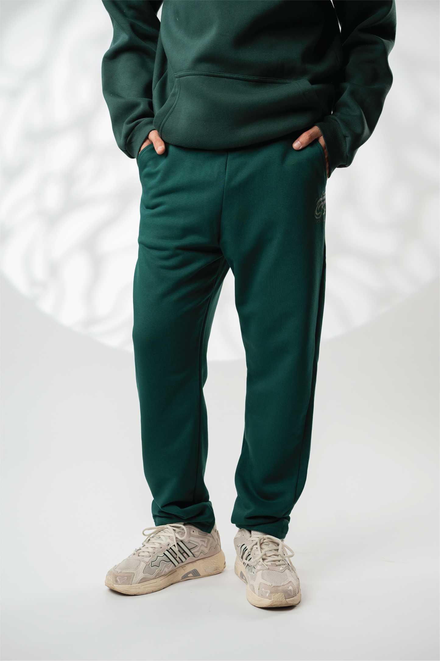 Wide Fit Dark Green Sweatpants