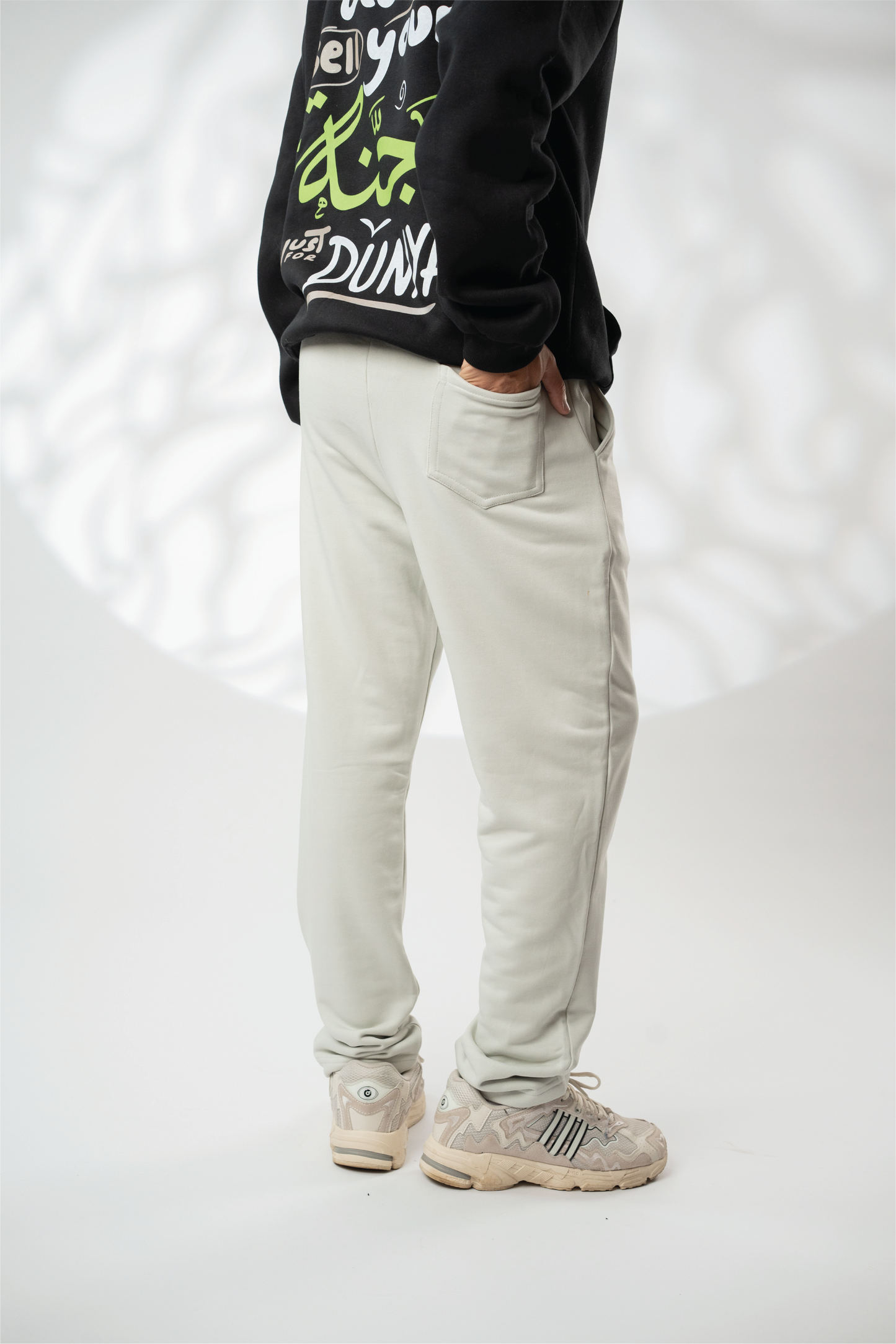 Wide Fit Light Silver Sweatpants