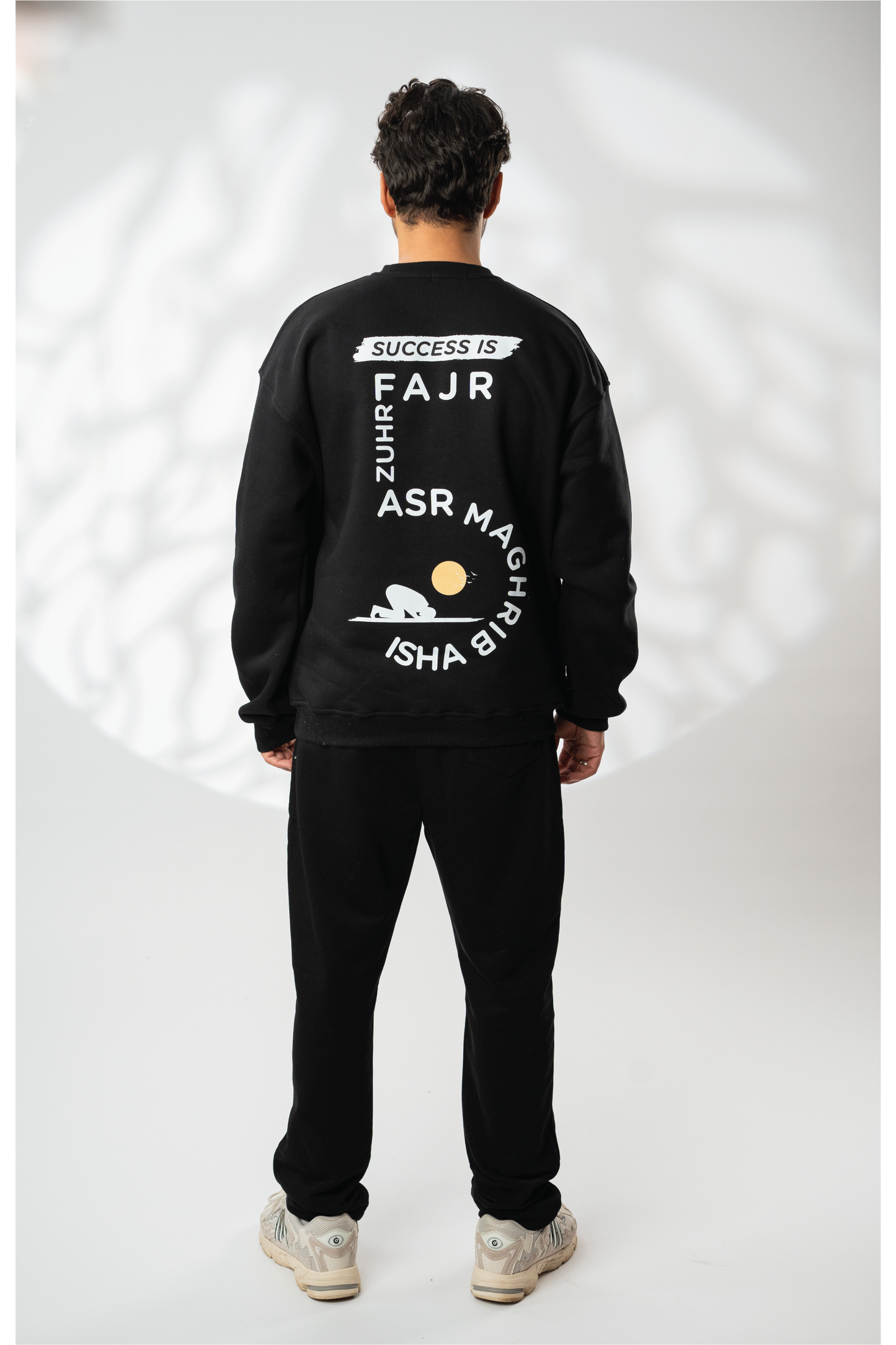 Black" Success" Printed Oversize Sweatshirt